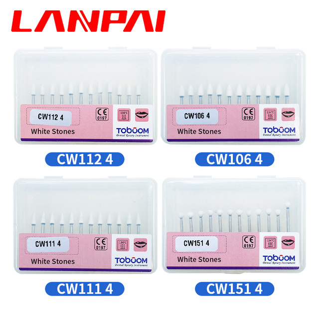 Lanpai Dental White Stone Composite Resin Polishing Kit Porcelain Grinding  FG Burs Dentist Materials